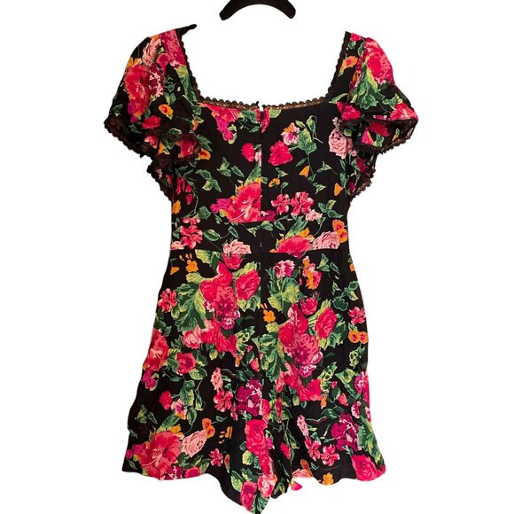 Revolve BCBGMAXAZRIA Twist Front Romper Floral Silk SZ XXS - Picture 3 of 10